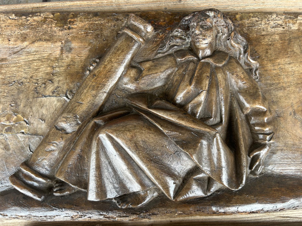 Paire De Panneaux En Bois Sculpté Religieux à Haut Relief époque XVIIème Siècle