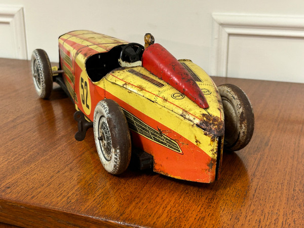 Jouet Charles Rossignol Bugatti 52 Voiture De Course En Tôle Des Années 1930