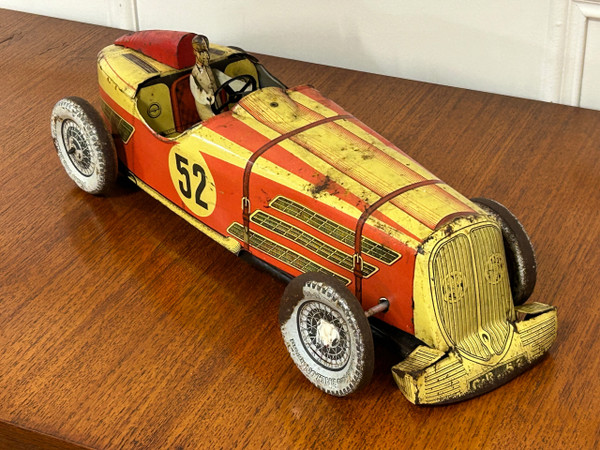 Jouet Charles Rossignol Bugatti 52 Voiture De Course En Tôle Des Années 1930