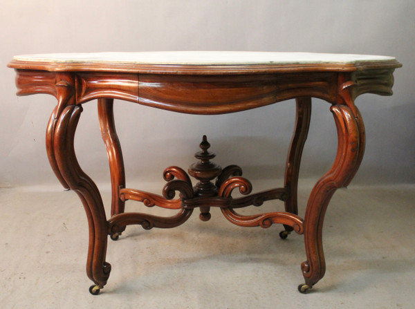 Violin Pedestal table Carrara marble top 19th century