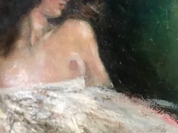 Tableau huile sur toile intitulée « Ste Nitouche » de Jacques PECNARD (1922/2012)