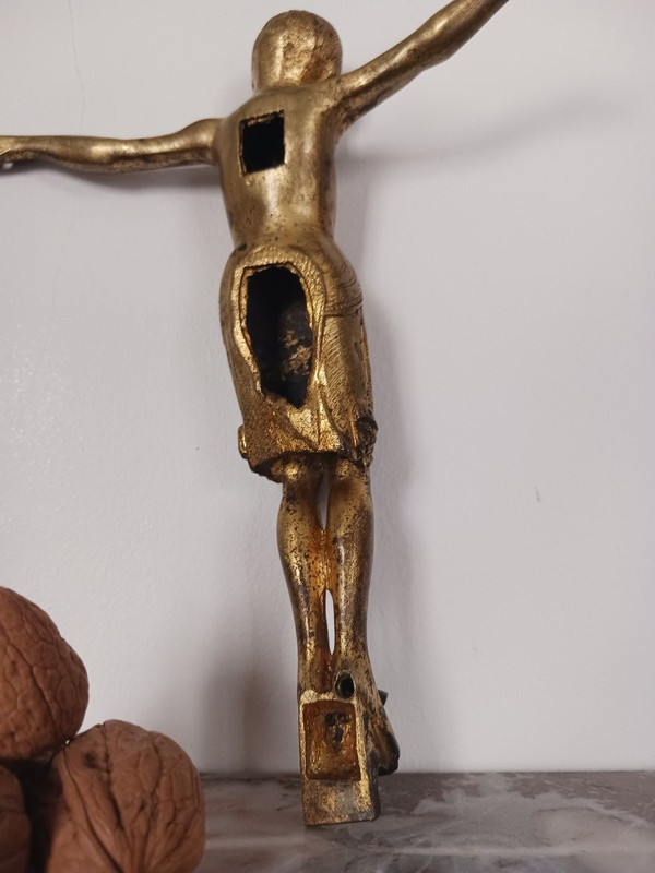 Romanesque art - christ on the cross - gilded bronze - Religiosa