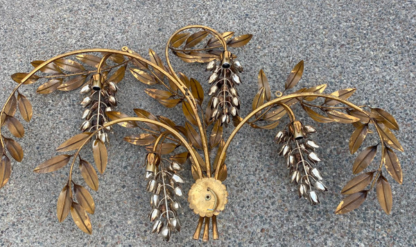 1970′ Pair of wall lights or similar Aux 4 Glycines, 130X 80 cm Hans Kogl