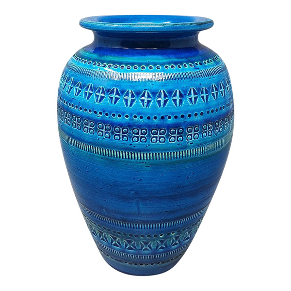 Vaso di Aldo Londi del 1960 per Bitossi "Collezione Blu Rimini".