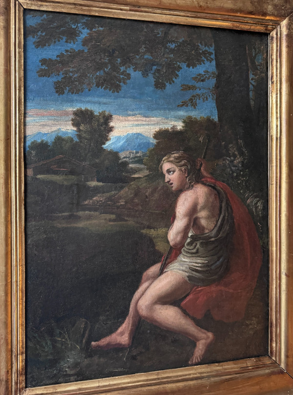 Scuola italiana "San Giovanni Battista" XVII secolo (Olio su tela)