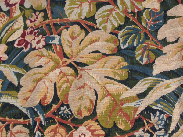 Arazzo in stile rinascimentale verdure aux oiseaux XX secolo perfetto stato 183 x 119 cm