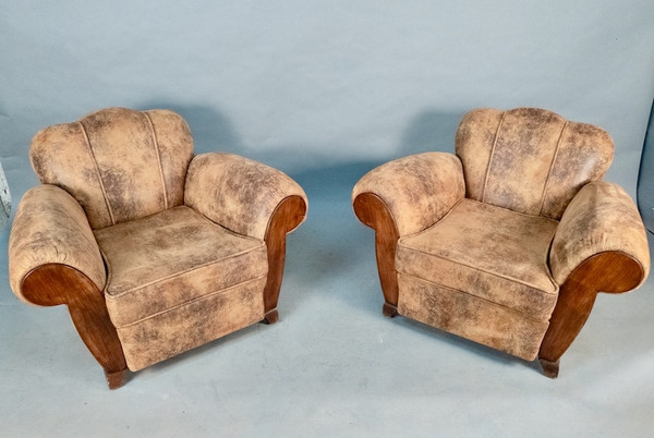 Pair Of Art Deco Club Armchairs