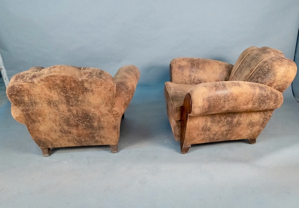 Pair Of Art Deco Club Armchairs