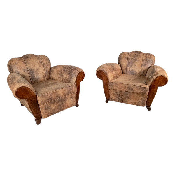 Pair Of Art Deco Club Armchairs