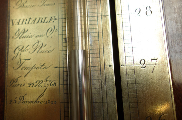 Mahogany Réaumur barometer, Restoration period, 19th century circa 1820 - 1830 by Lerebours