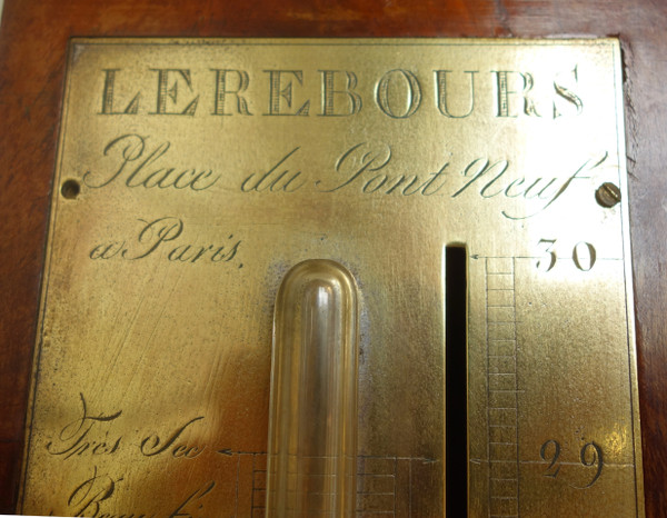 Mahogany Réaumur barometer, Restoration period, 19th century circa 1820 - 1830 by Lerebours