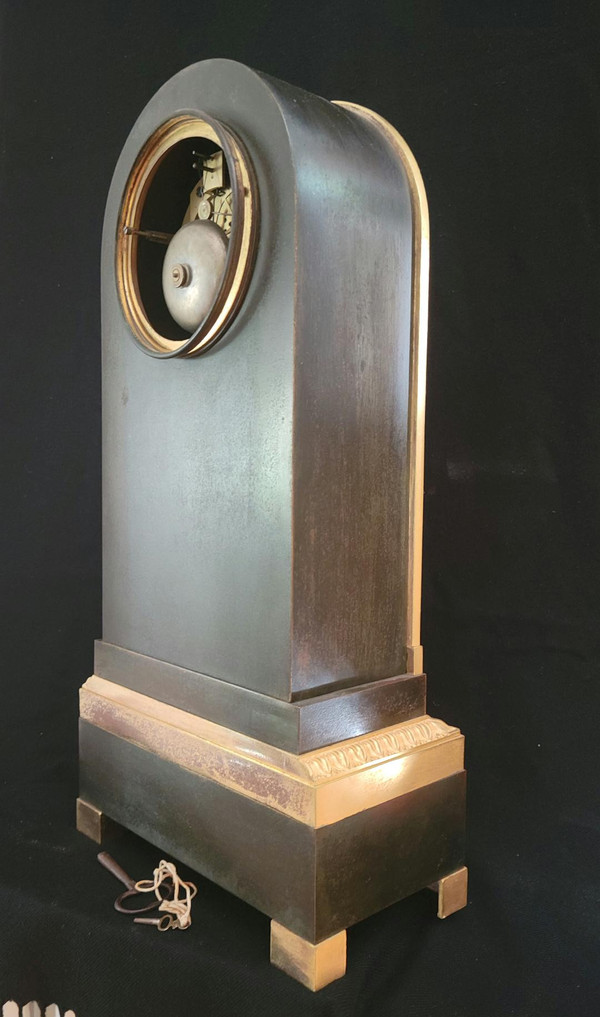large gilt bronze and patinated "HOMERE" clock, Restoration period, 50 cm