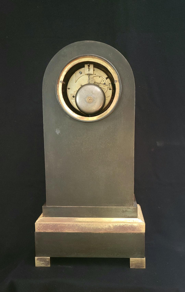large gilt bronze and patinated "HOMERE" clock, Restoration period, 50 cm