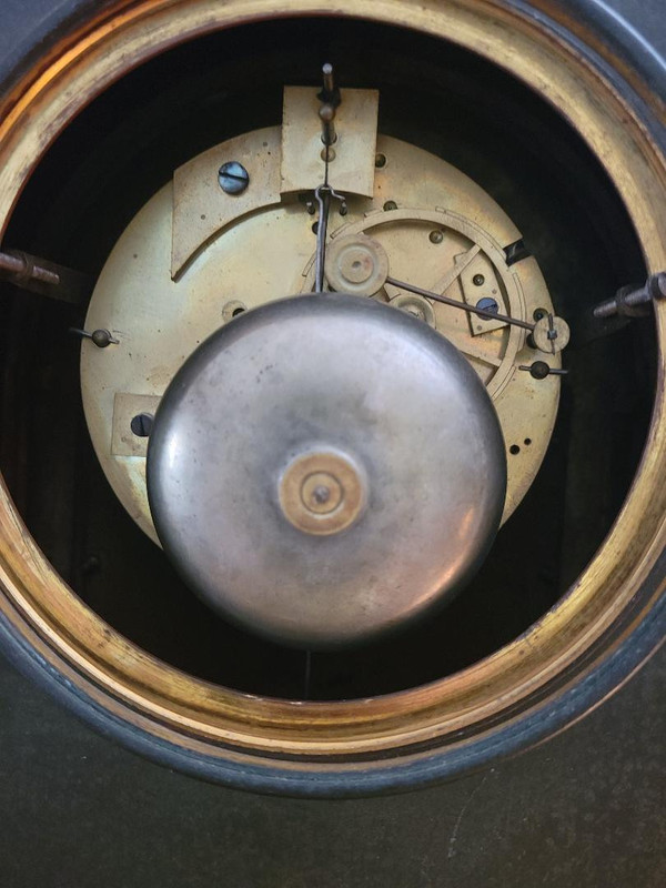 large gilt bronze and patinated "HOMERE" clock, Restoration period, 50 cm