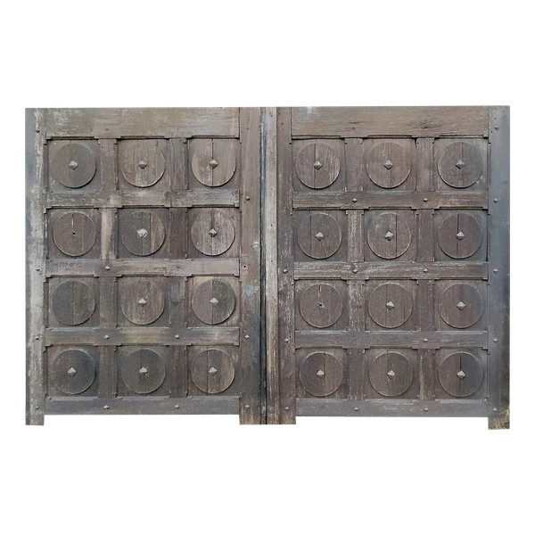 2 Grands Panneaux Anciens De Boiserie Chêne Portes Volets Portail Déco Graphique Architectural