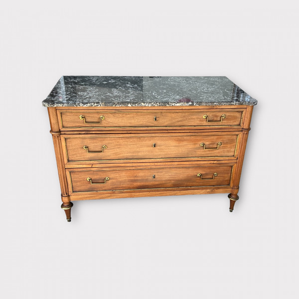 Commode En Acajou Blond D’époque Louis XVI - XVIIIème Siècle 