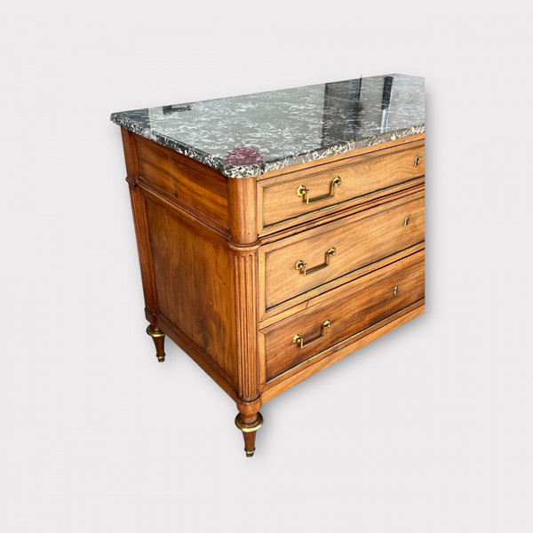 Commode En Acajou Blond D’époque Louis XVI - XVIIIème Siècle 