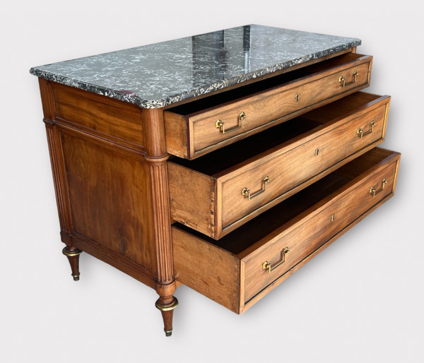 Commode En Acajou Blond D’époque Louis XVI - XVIIIème Siècle 