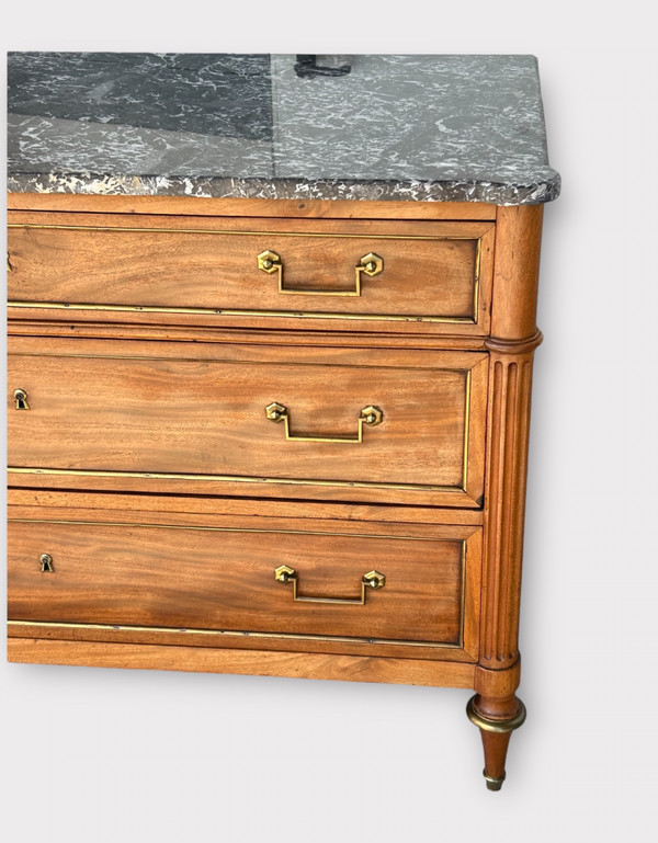 Commode En Acajou Blond D’époque Louis XVI - XVIIIème Siècle 