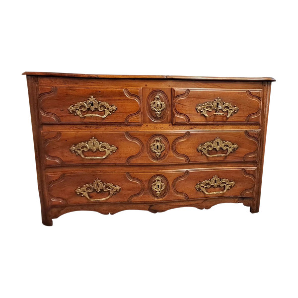 Commode XVIII noyer blond massif 