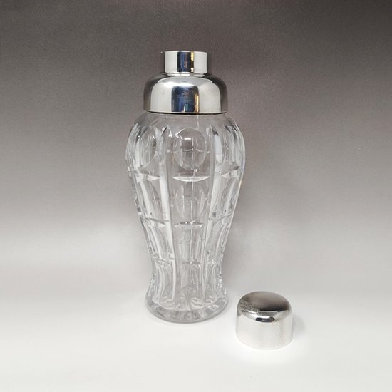 1960 Wunderschöner Cocktail-Shaker aus geschliffenem böhmischem Kristall von Masini in ausgezeichnetem Zustand. Hergestellt in Italien