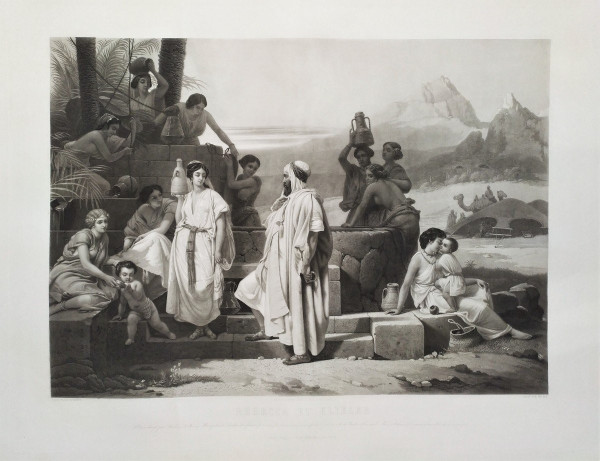 19th c morientalist Engraving By Rollet Etching Old Print 