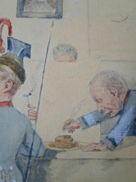 Aquarell auf Papierkarikatur von Gressot Colonel de Lignières 2. Jägerregiment