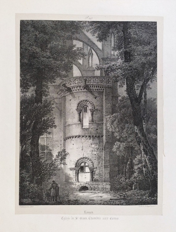 Rouen Lithographie Par Engrelmann 19ème