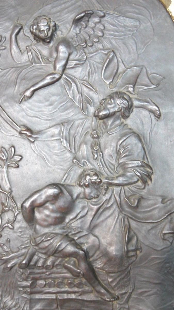 Cornice in pelle Scena religiosa gotica del XIX secolo