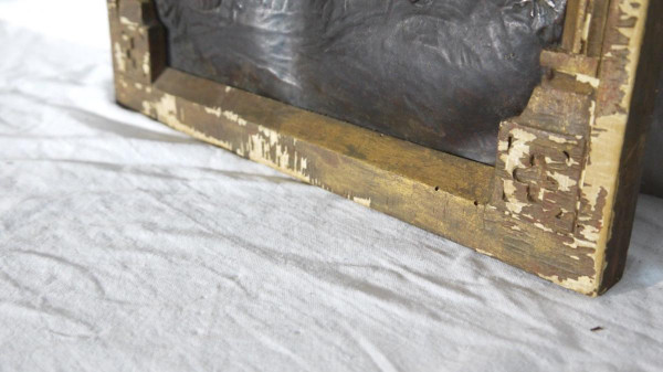 Cornice in pelle Scena religiosa gotica del XIX secolo