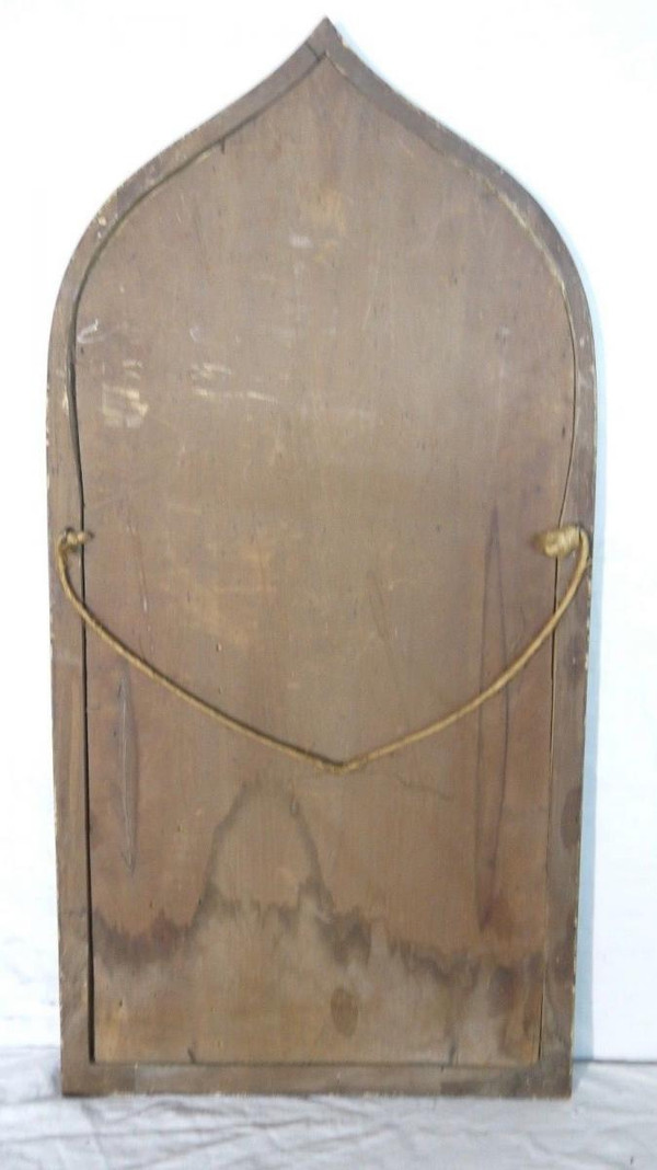 Cornice in pelle Scena religiosa gotica del XIX secolo