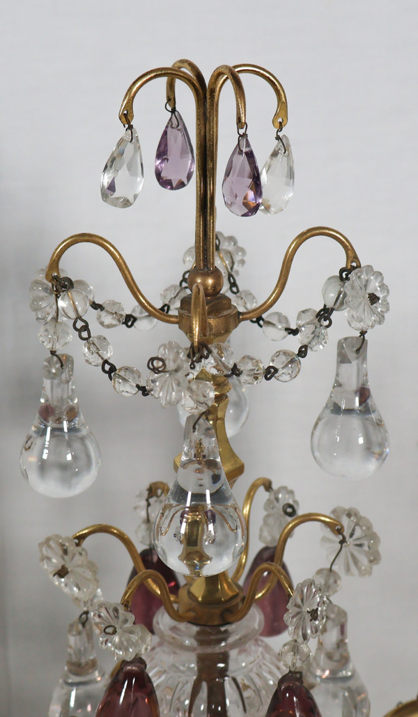 Coppia di girandole in bronzo dorato dell'epoca di Napoleone III