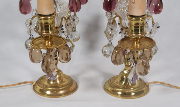 Coppia di girandole in bronzo dorato dell'epoca di Napoleone III