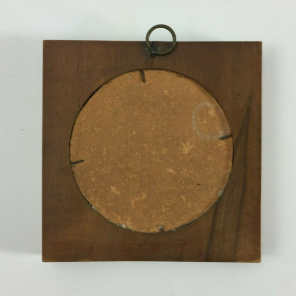 Miniature sous verre scène de bataille avec chevaux XIXe cadre en bois