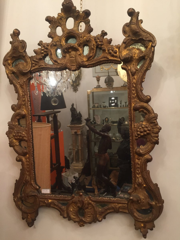Miroir En Bois Doré XVIII Siècle 