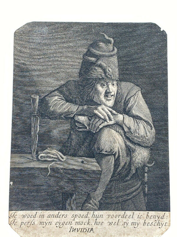 Lucas Vorsterman engraving after Adriaen Brouwer The Seven Deadly Sins Invidia Envy