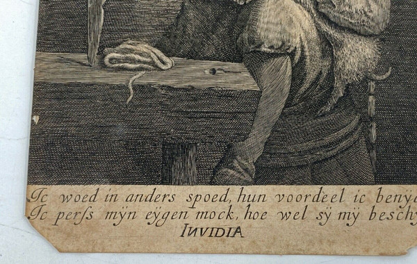 Lucas Vorsterman engraving after Adriaen Brouwer The Seven Deadly Sins Invidia Envy