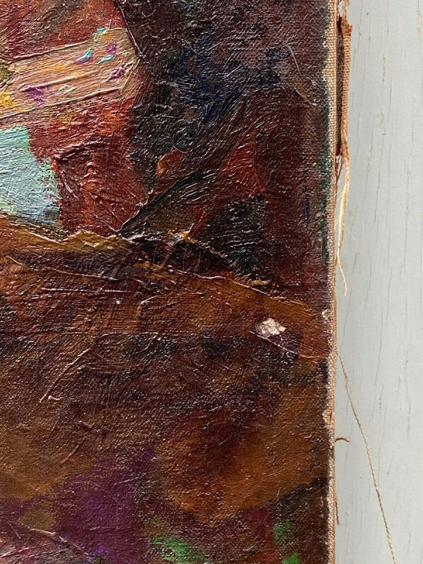 Öl auf Leinwand, Strandszene, 1930, Malerstaffelei
