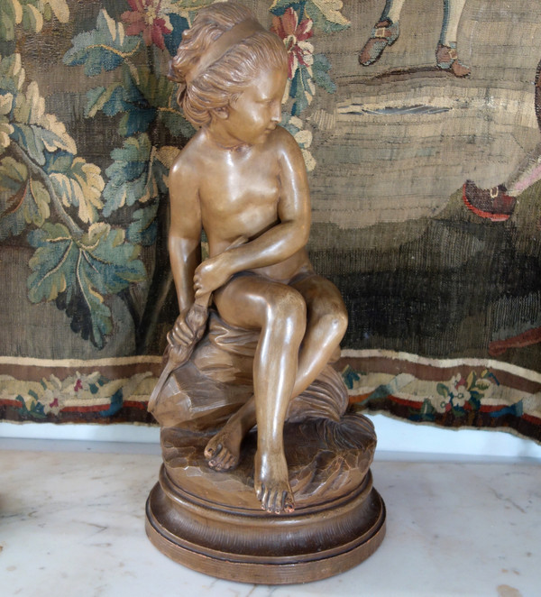 Important terracotta, Nymph after Falconet in the taste of the 18th century - 56cm