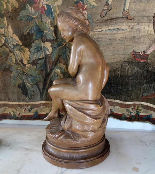 Important terracotta, Nymph after Falconet in the taste of the 18th century - 56cm