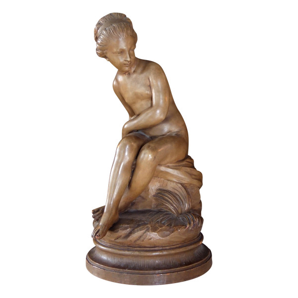 Important terracotta, Nymph after Falconet in the taste of the 18th century - 56cm