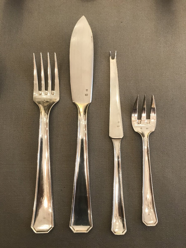 Ménagère Art déco en Argent Massif orfèvre Delheid