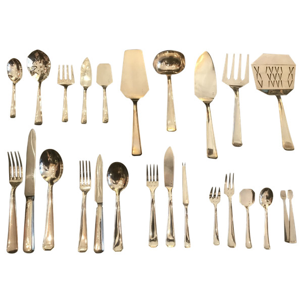 Ménagère Art déco en Argent Massif orfèvre Delheid