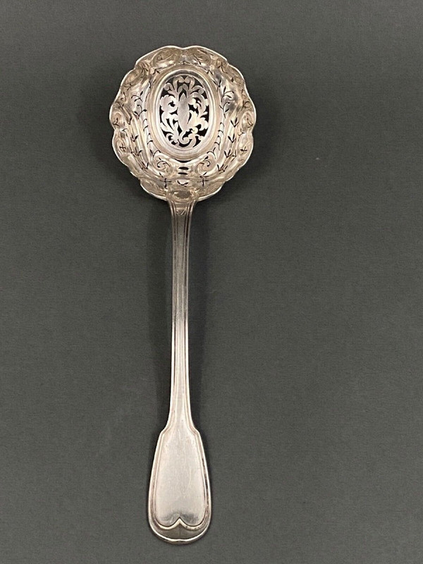 Cuillère à saupoudrer en argent XIXe poinçon Minerve orfèvre LL