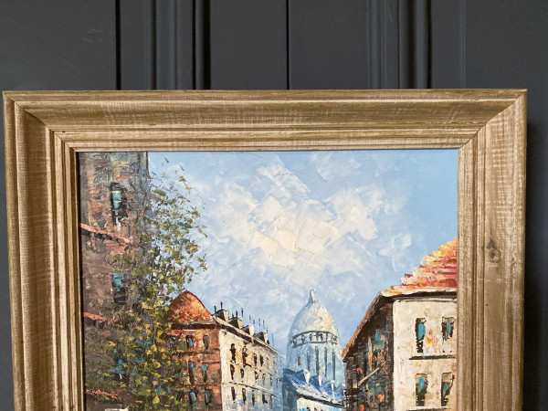 Öl Louis Anthony Burnett Paris Blick auf Montmartre Pariser Szene