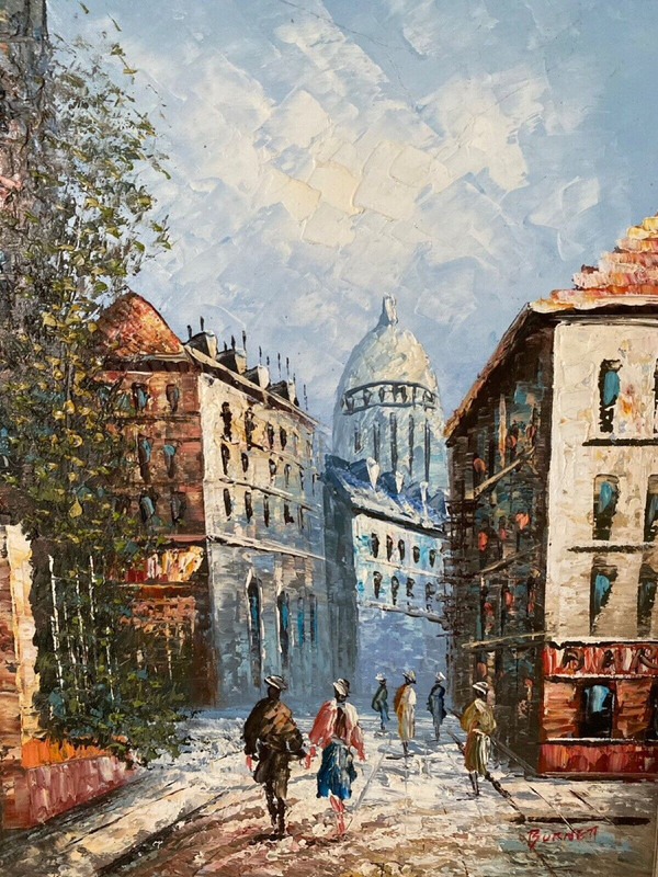 Öl Louis Anthony Burnett Paris Blick auf Montmartre Pariser Szene