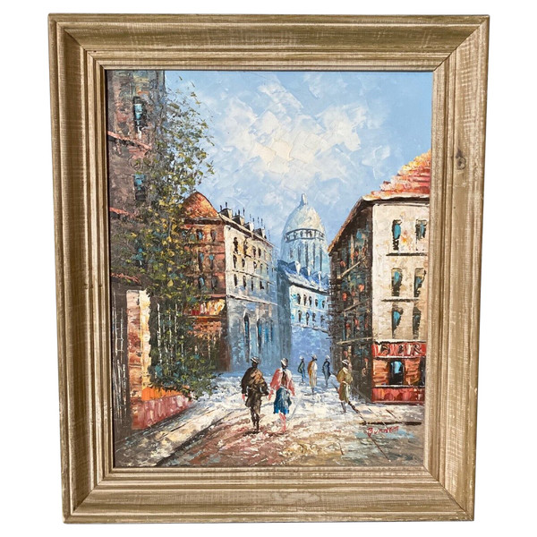Öl Louis Anthony Burnett Paris Blick auf Montmartre Pariser Szene