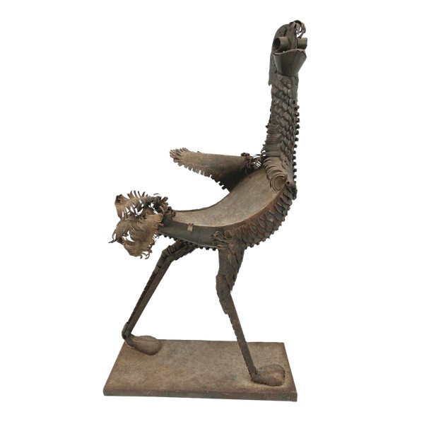 Sculpture Longues Pattes by Léon Masson metal rooster 1970