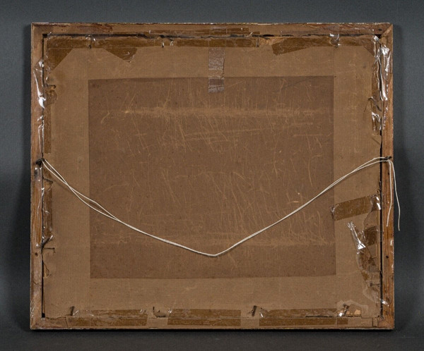 Acquerello su carta di Francis Garat Scena di strada Parigi XX arrondissement