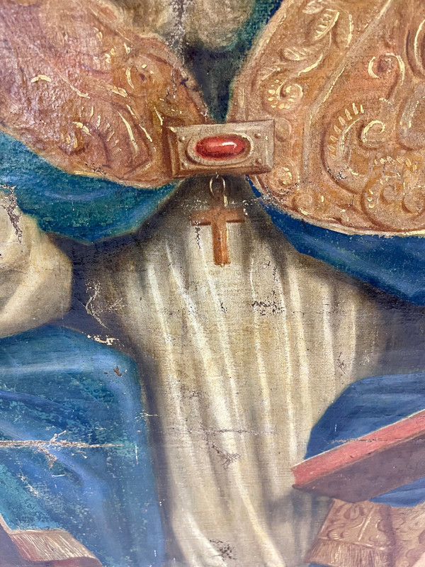Großes religiöses Gemälde der Kirche Saint Éloi aus dem 18. Jahrhundert